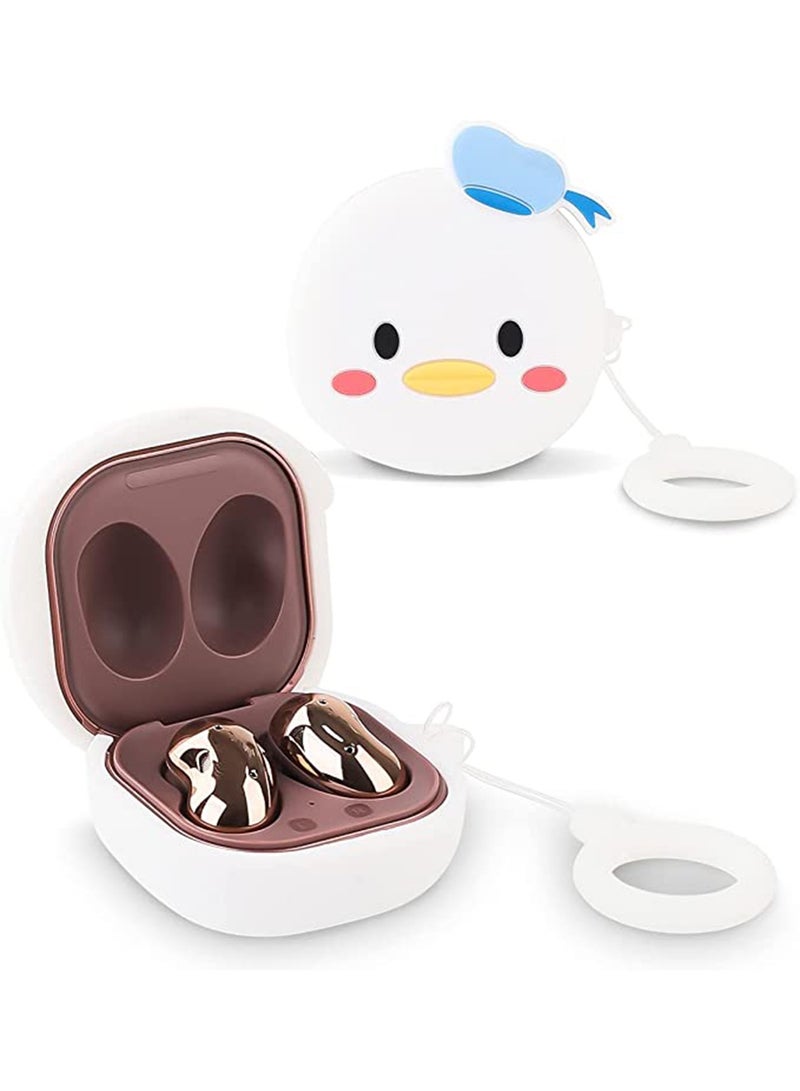 Case Compatible with Samsung Galaxy Buds 2 Case (2021) Galaxy Buds Pro Case (2021) Galaxy Buds Live Buds 2 Pro Cartoon Silicone Full Protective Cute Covers for Girls Women Donald Duck - Image 1